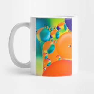 Colorful close up of oil drops in water Mug